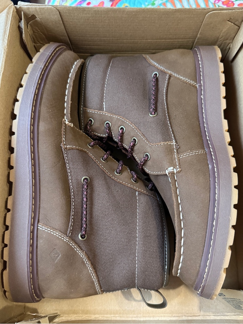 Sperry Boys size 7 Brown Lace‑Up Work Boots